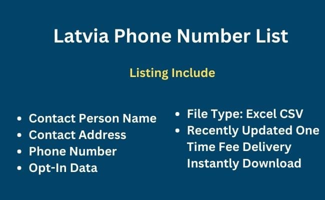 Latvia phone number list