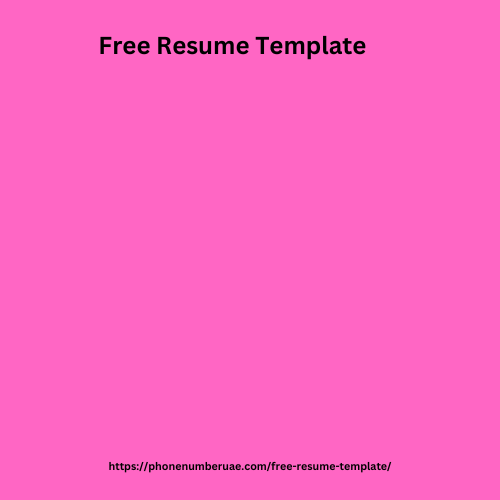 Free Resume Template