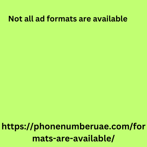 Not all ad formats are available