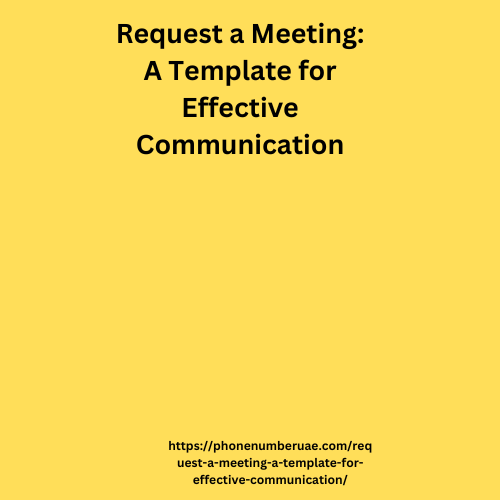 Request a Meeting A Template for Effective Communication